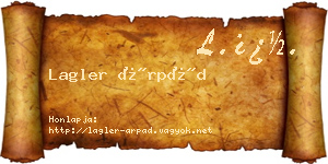 Lagler Árpád névjegykártya